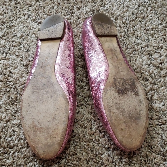 Pink glitter Kate spade flats. Size 8.5 like new - Picture 3 of 3